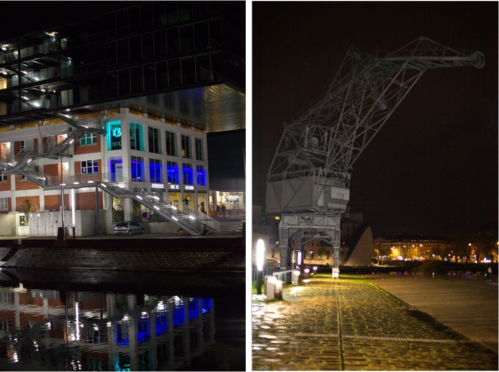 Strasbourg, strasbourg nuit; strasbourg nocturne; jeux de lumière, rivetoile, grue