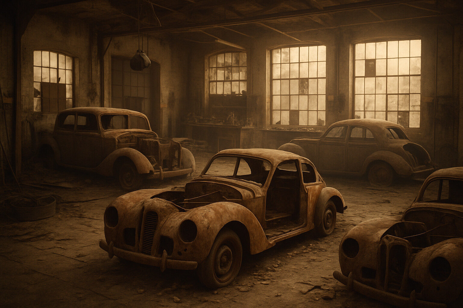 explorez l'atelier automobile inyecsa, un lieu myst&eacute;rieux laiss&eacute; &agrave; l'abandon. plongez dans son histoire fascinante, d&eacute;couvrez des v&eacute;hicules oubli&eacute;s et ressentez l'atmosph&egrave;re unique de ce site en d&eacute;clin.