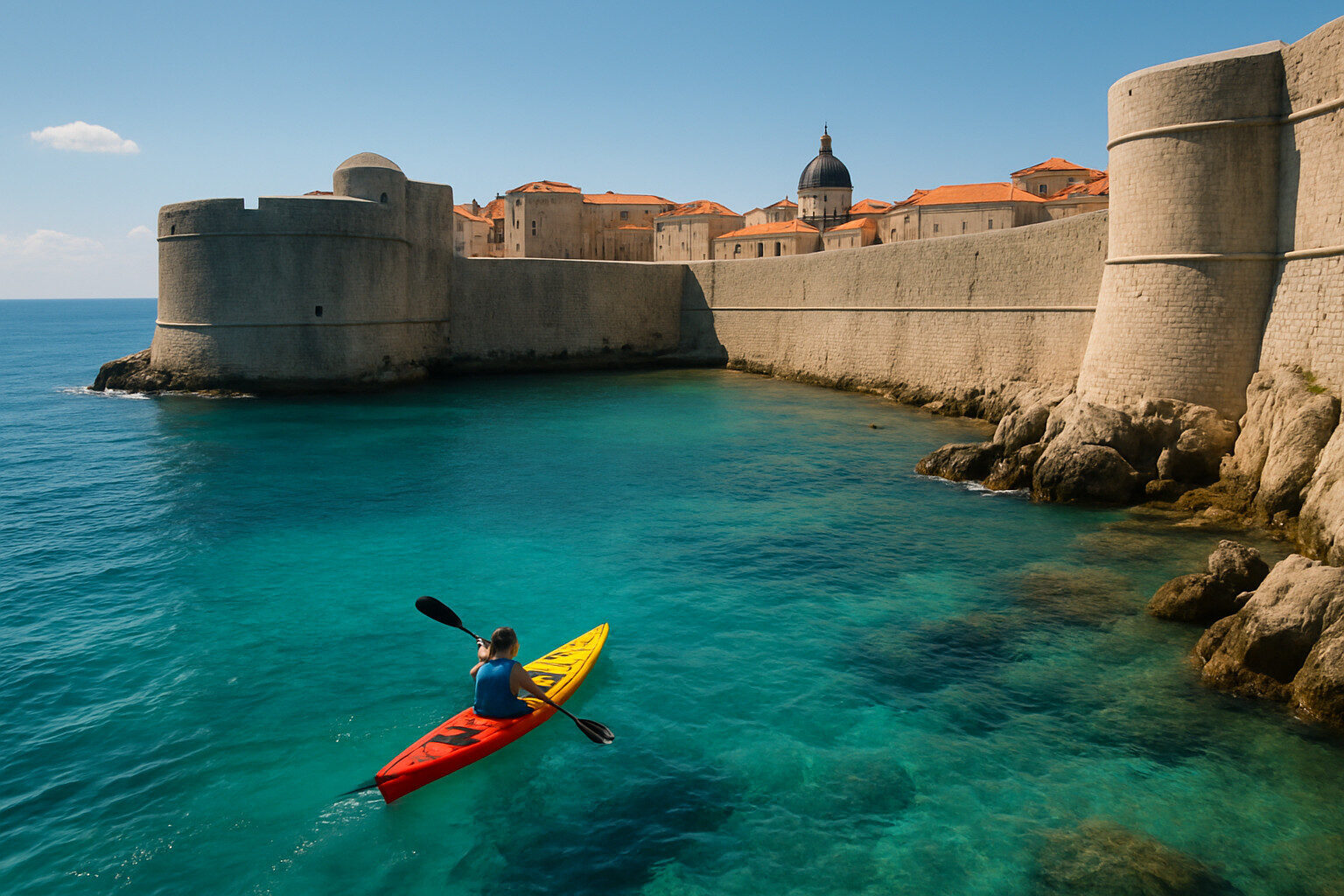 d&eacute;couvrez dubrovnik, la perle de la croatie, avec ses spectaculaires murailles m&eacute;di&eacute;vales, ses ruelles pav&eacute;es et son riche patrimoine culturel. explorez cette ville fascinante qui allie histoire et beaut&eacute; naturelle, offrant des vues imprenables sur la mer adriatique.