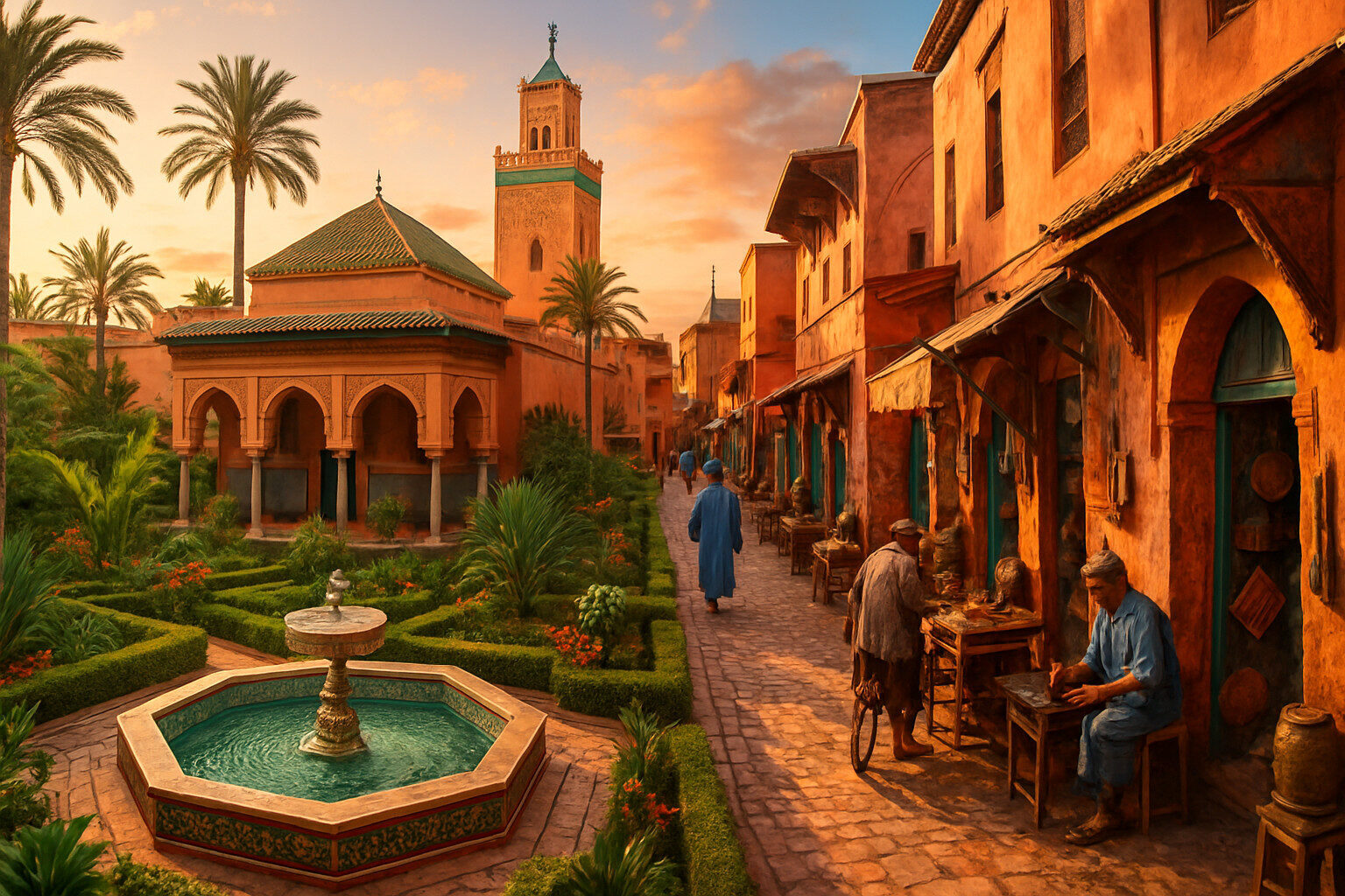 découvrez marrakech sous un nouvel angle avec une visite au jardin secret, un oasis de paix au cœur de la médina, et le quartier bab doukkala, riche en culture et en histoire. plongez dans la beauté des jardins luxuriants et l'authenticité des ruelles animées, pour une expérience inoubliable loin des sentiers battus.